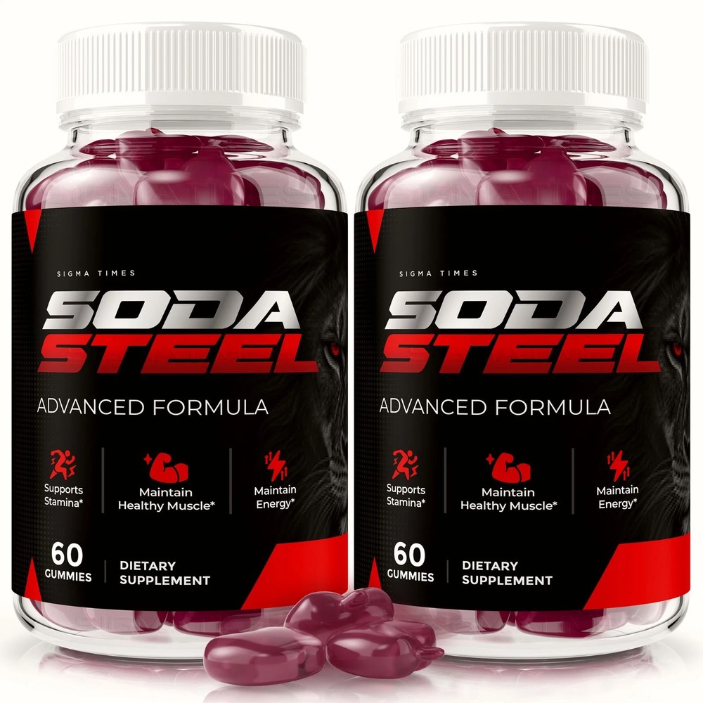 Two Soda Steel Advanced Formula gummy bottles